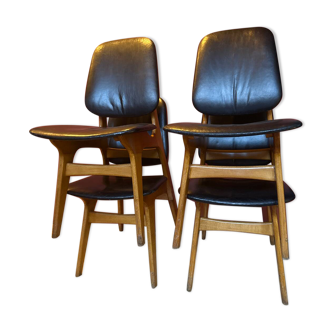 4 Art Deco chairs attributed to Selmersheim Paris, circa 1930.