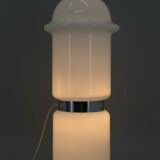 White glass floor lamp, czechoslovakia, 1970s