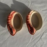 Pair of vintage lobster mini ramekins Saint Amand D15.5