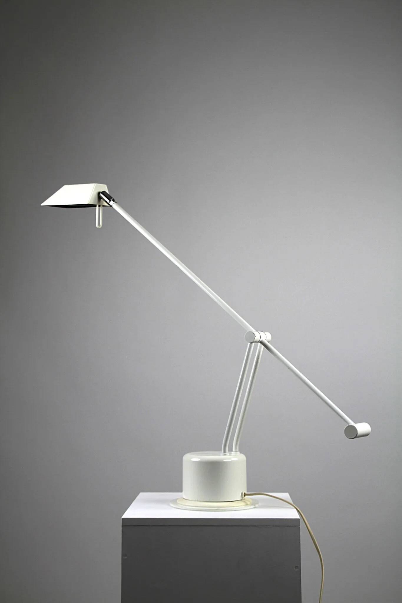 Minimalist White Adjustable Desk Lamp by Massive, Belgium — 1980s
