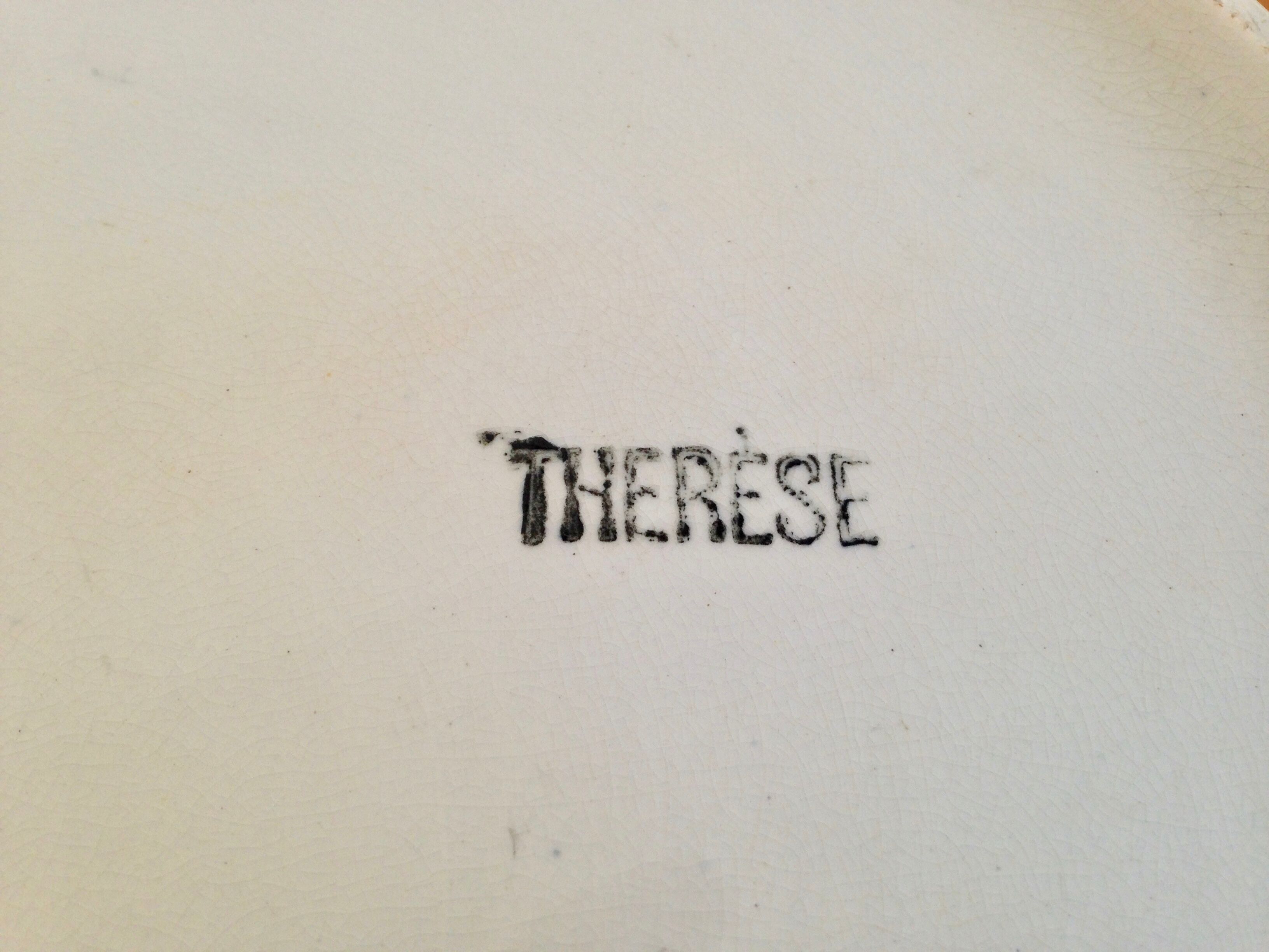 Bowl former french Teresa 1900, white blue