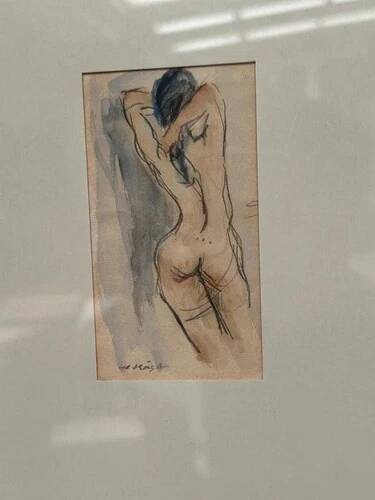 Swedish Watercolour on Paper “Nude Study” by Helge W. Högbom