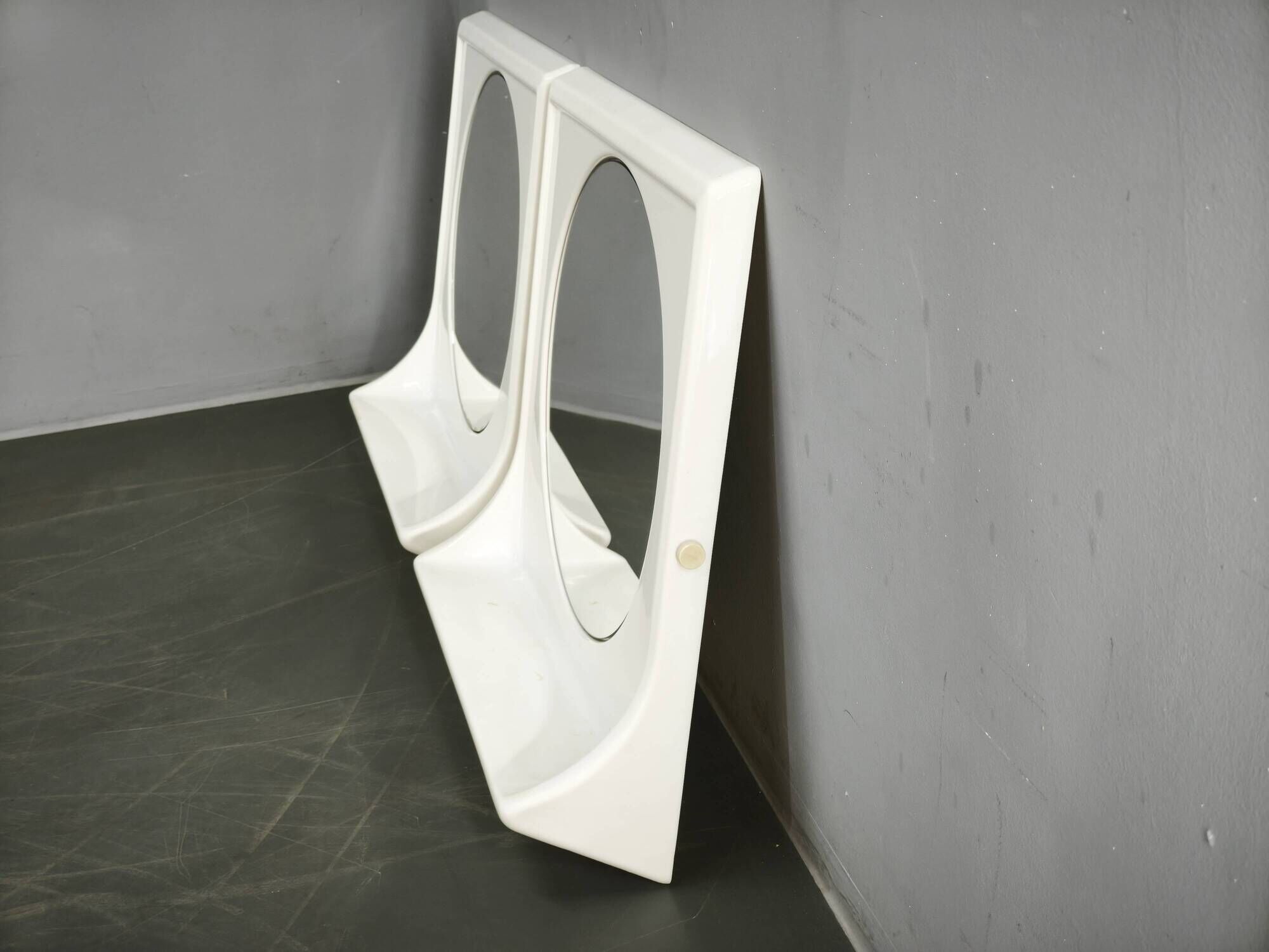 Pair of Italian Space Age Terry Plastic Mirrors, 1970s