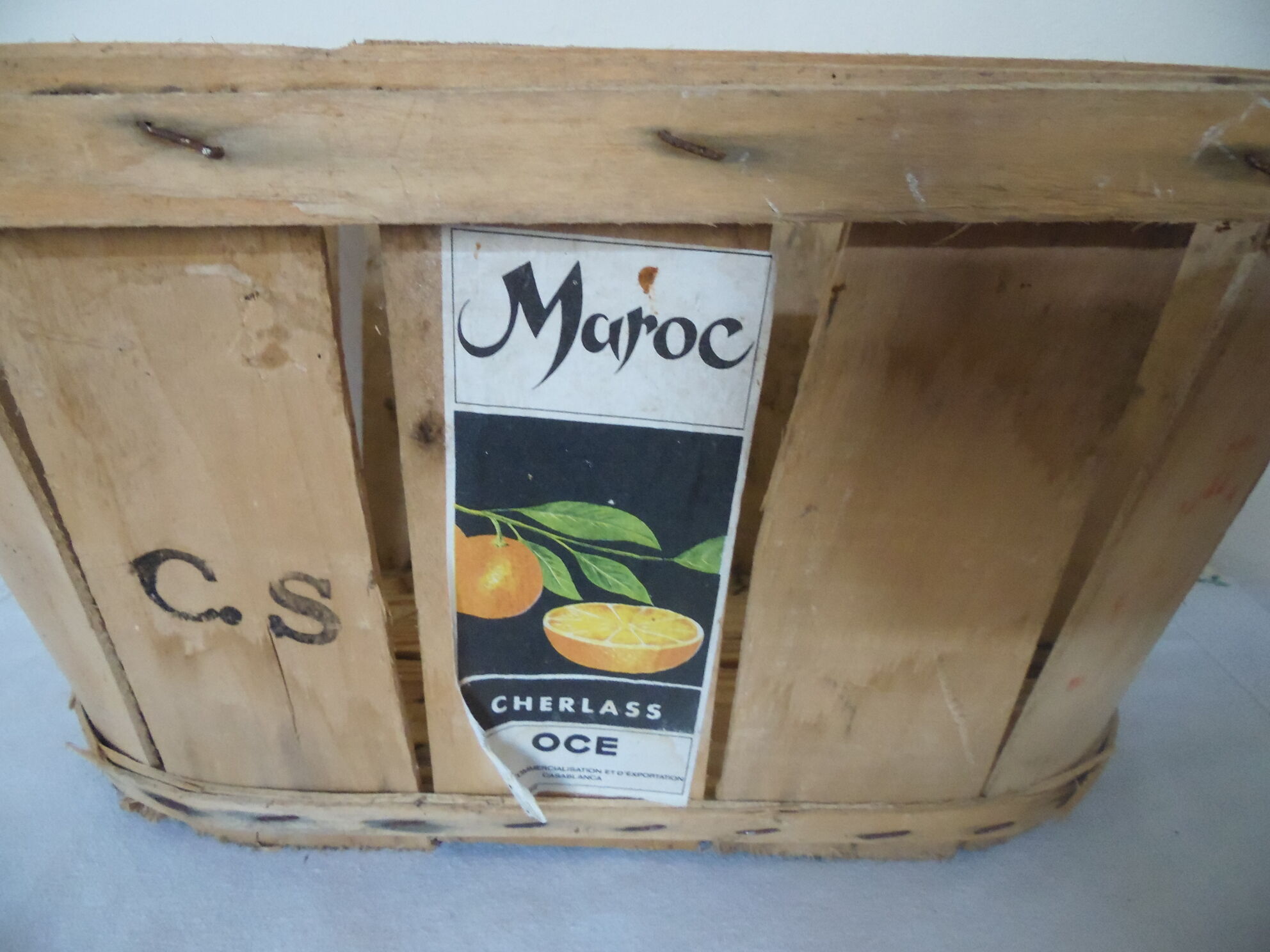 Old wood storage basket