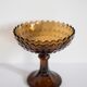 Vintage glass sugar bowl in brown, yellow, and orange, Italy, 1960s.