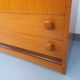Armoire dressing moderniste vintage en teck et noyer des années 60 70