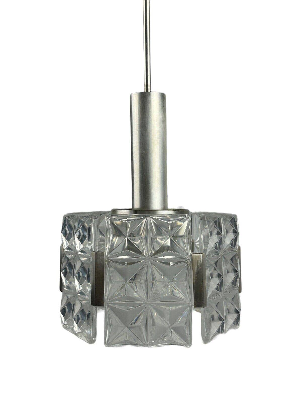 60s 70s ceiling lamp chandelier Hillebrand Leuchten Germany glass metal