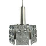 60s 70s ceiling lamp chandelier Hillebrand Leuchten Germany glass metal