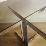 Smoked glass round dining table