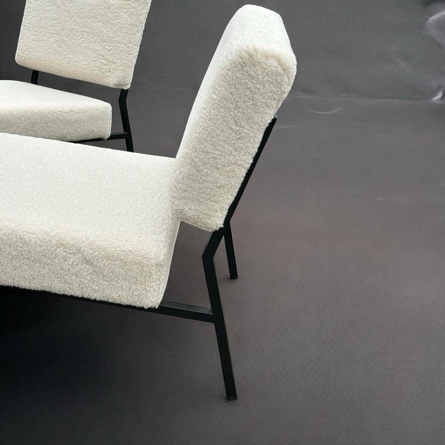 Pair of Armchairs and Ottoman or Stool 1960s Matco