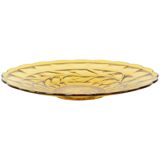 Art Deco Fruit Bowl Amber Pressed Glass Fait en Belgique
