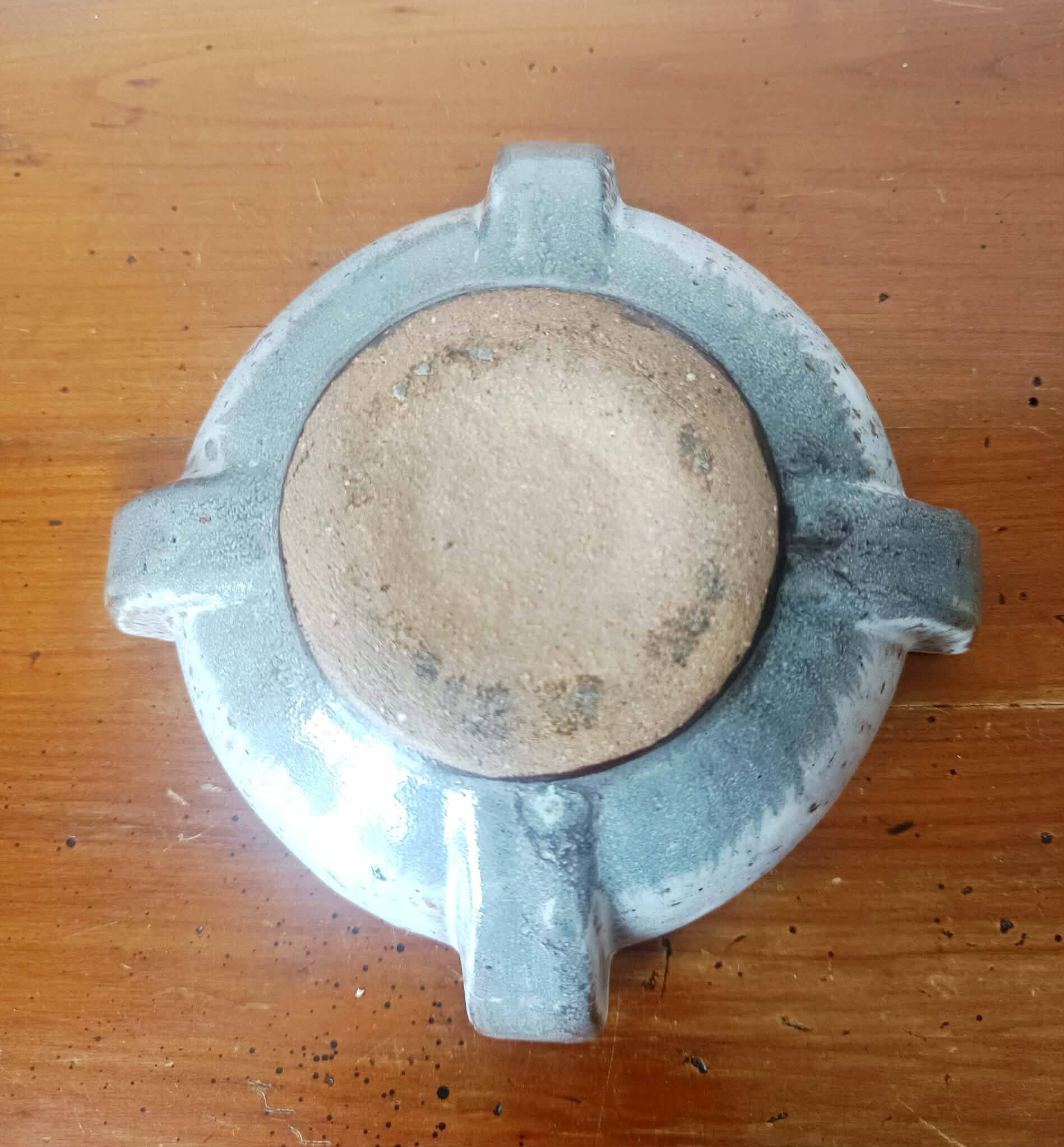 Vintage stoneware ashtray mortar