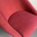 Hot Pink Post Modern Chair with Metal Legs, Vintage Space Age Armchair