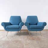 Pair of Newly Upholstered Italian Mid-Century Armchairs