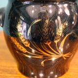 Vaso container, laccato black decorated in gold, France 1970s, in ottimo stato.