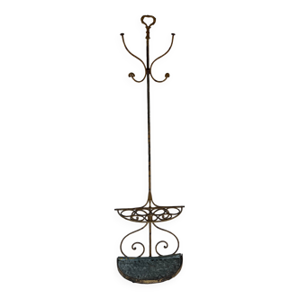 1930s Cast Iron Coat Rack and Umbrella Stand - Art Deco Style