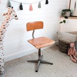 Mid Century Chaise d'école Chaise d'enfant Bois Métal Vintage Rétro Chambre d'enfant Pied Skandi Sca