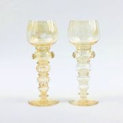 Verres à vin en verre soufflé à la main de Roemer, Allemagne, années 1900