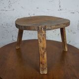 Vintage solid wood tripod stool
