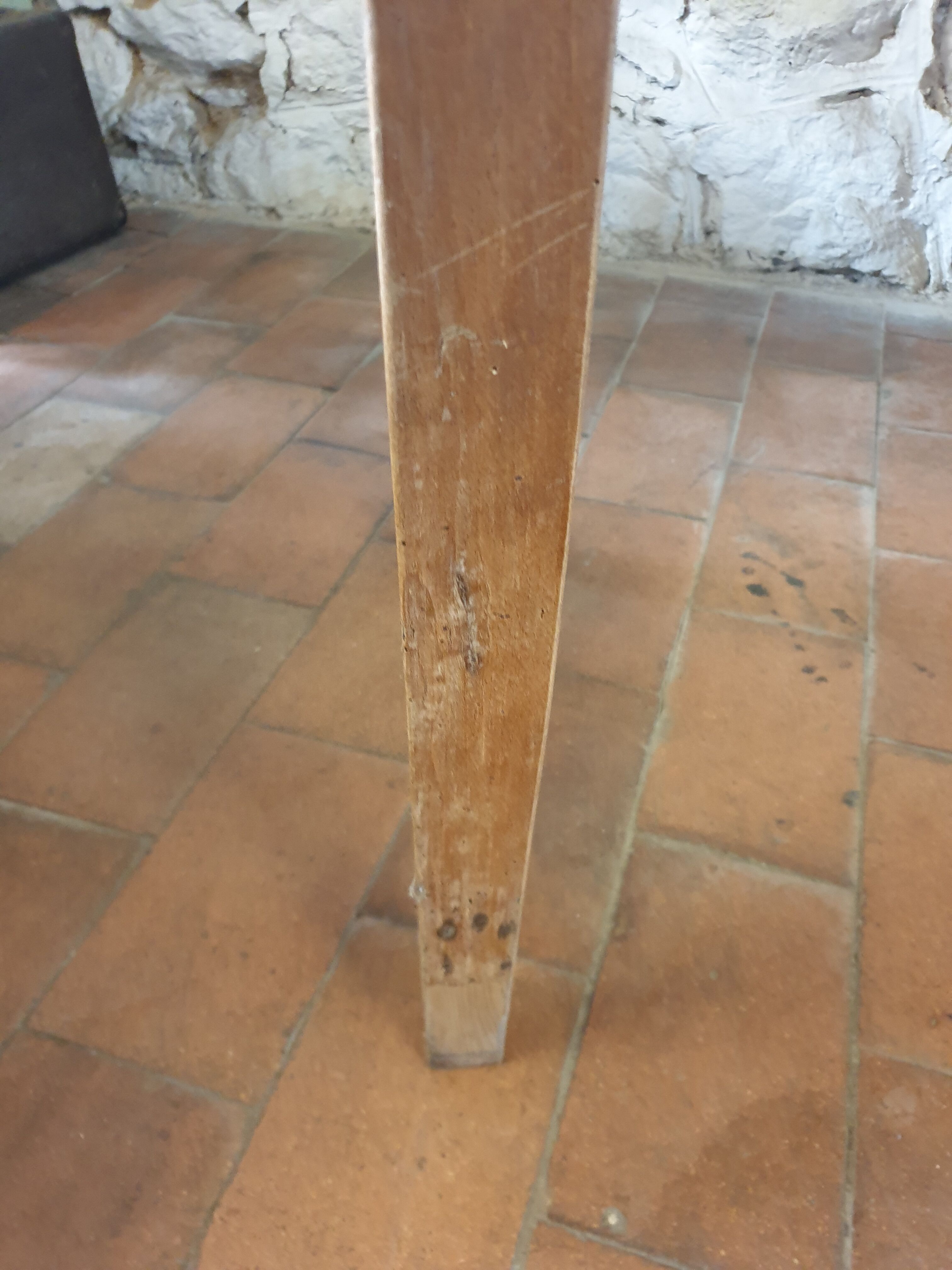 Table merisier foot spindle