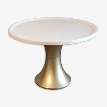 White and gold "tam tam" coffee table – 60s/70s