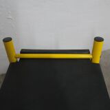 Paire de tabouret de bar italien ajustables jaune laqué et noir