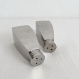 Vintage chrome metal salt and pepper shakers