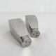 Vintage chrome metal salt and pepper shakers