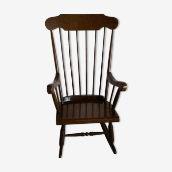 Rocking-chair bois massif vintage années 50-70