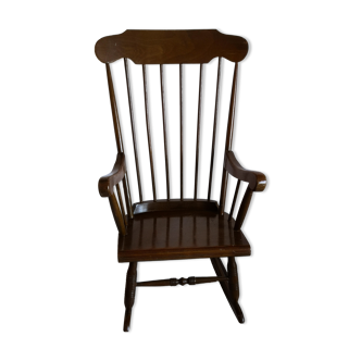 Rocking-chair bois massif vintage années 50-70
