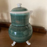 Tripod chocolate pot, Gien earthenware, vintage 60s
