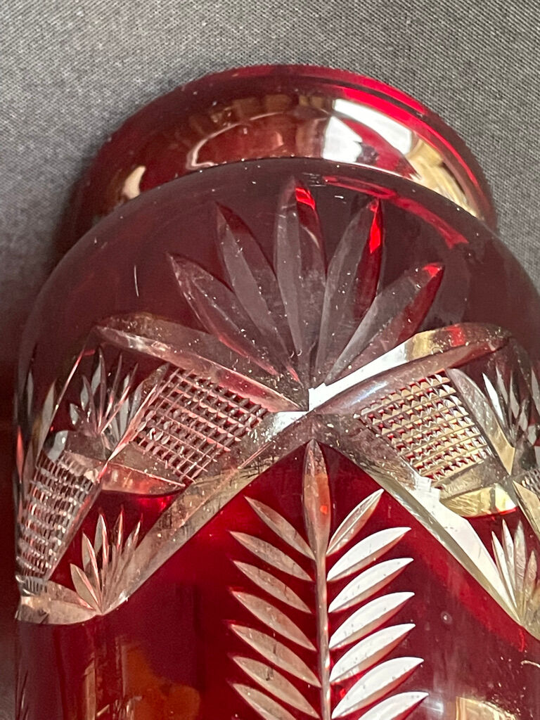 Baluster vase - cut blown crystal