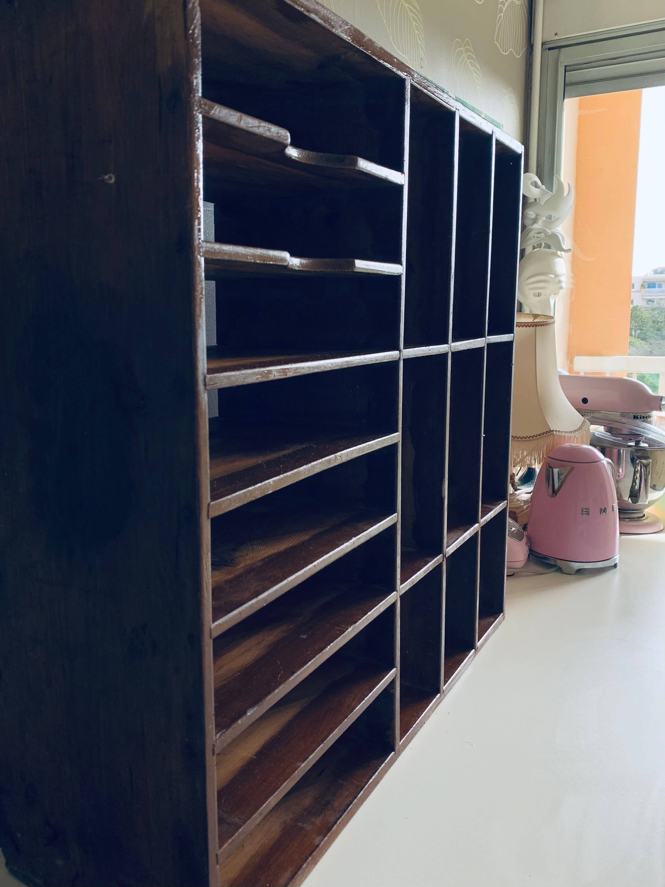 Shelf with workshop lockers