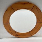Pine wall mirror by Glasmäster Markaryd, Sweden, 1967