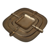 Trio of stackable brass ashtrays