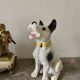 DESVRES earthenware dog with sulphide eyes, 1950