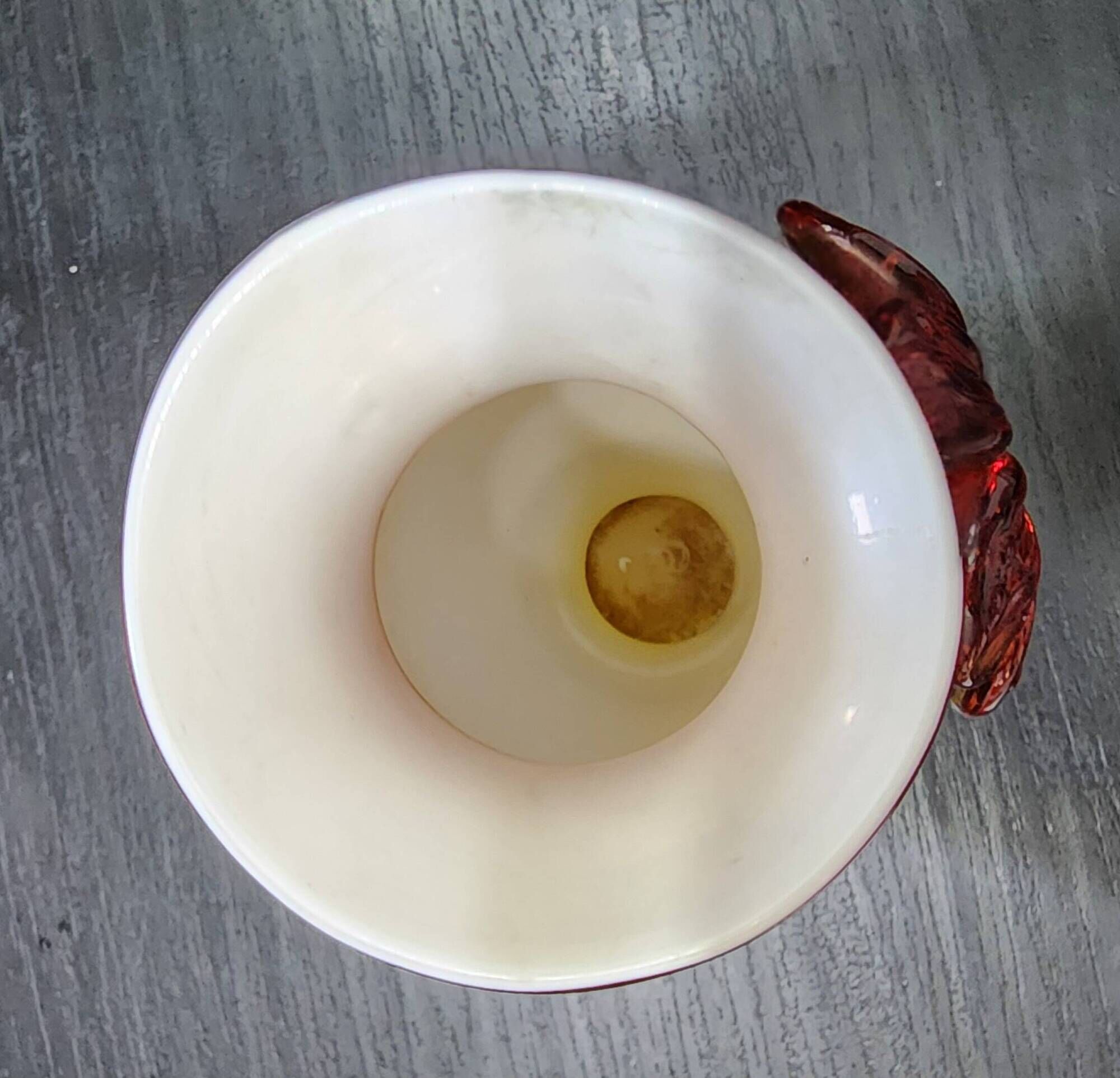 vintage vase glass gradient red yellow relief flower 22cm