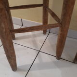 Pair of stools savoyards"wood and straw 1960