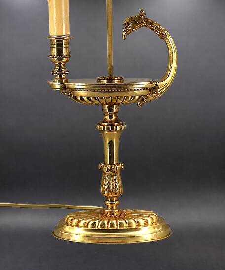 Bronze Gilt Bouillotte Lamp in Directoire Style "Lucien Gau"