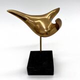 Gilded bronze bird sculpture - Alain Cantarel