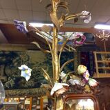 Chandelier in bronze and porcelain of the period 1900