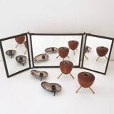 Barber mirror triptych 1900 43x15cm