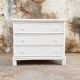 Commode vintage en rotin blanc