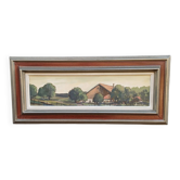 Peinture huile sur toile Ferme Chalet Suisse signé Boegli