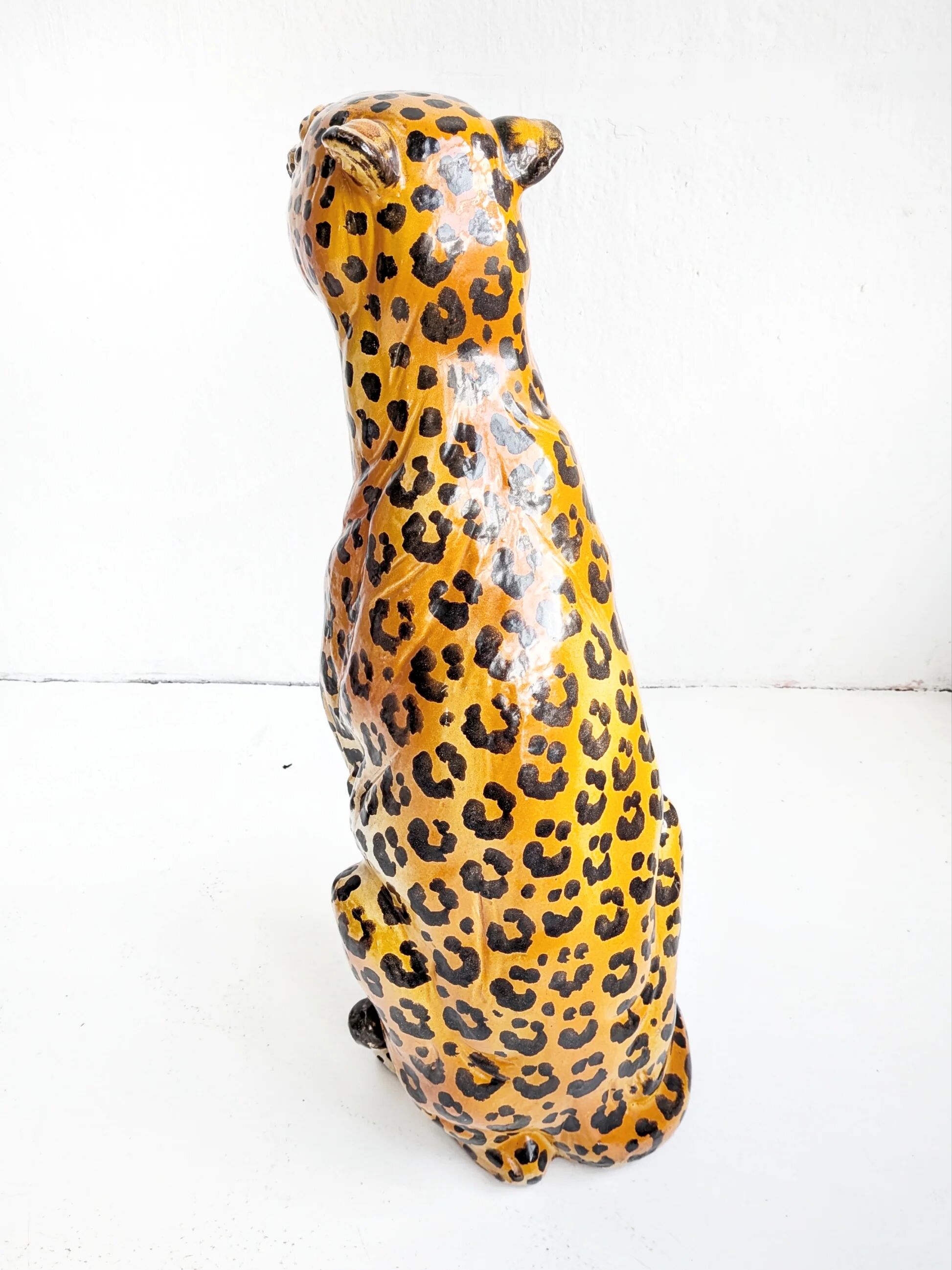 Ceramic cheetah statue from the 1970s.
