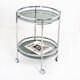Vintage side table or serving table. Chrome metal and glass - Spain, 70s.