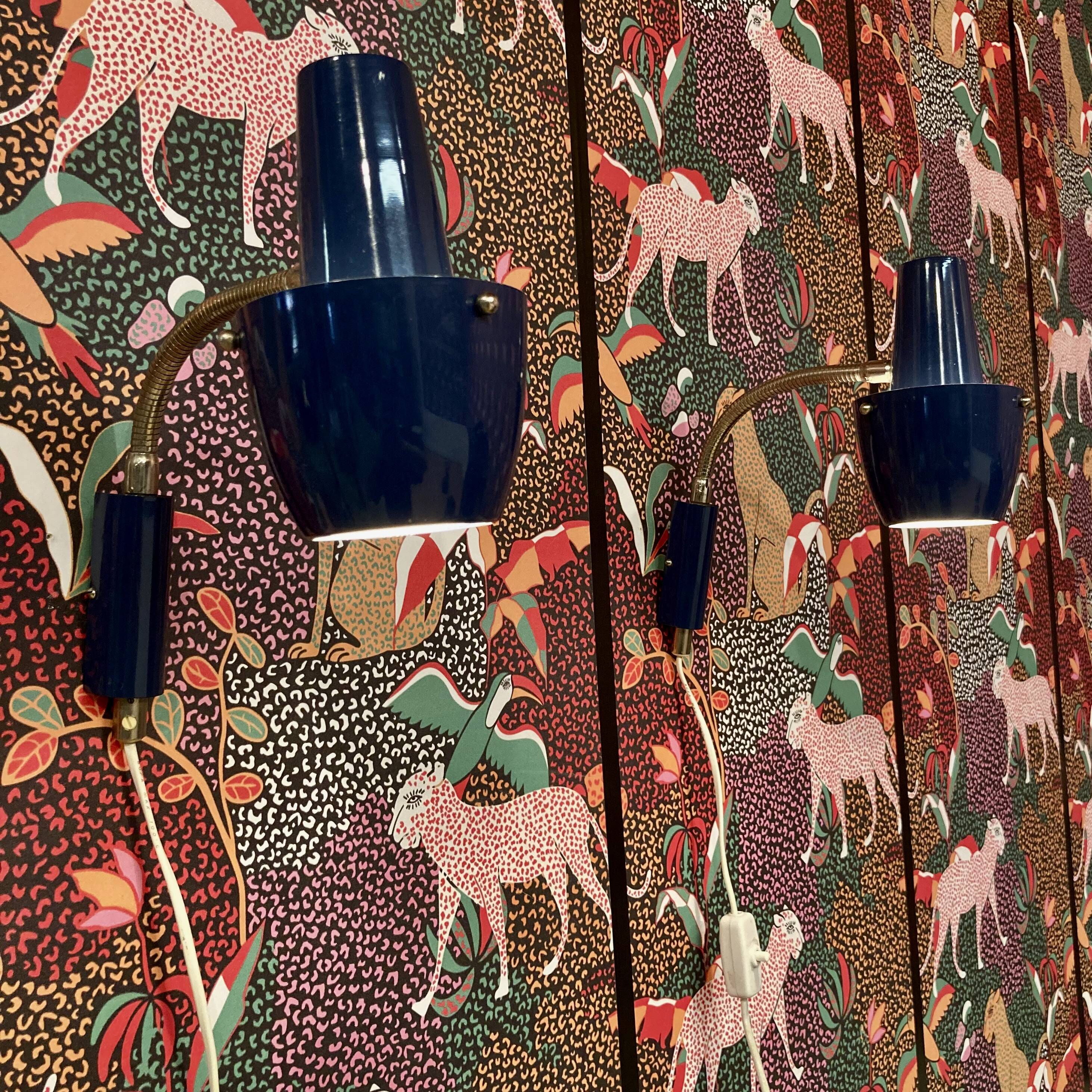 Pair of 1950s Scandinavian design wall lights.