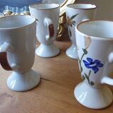 Set of 4 mazagrans with handle