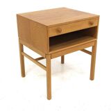"Casino" oak bedside table, Engström & Myrstran, Sweden, 1960