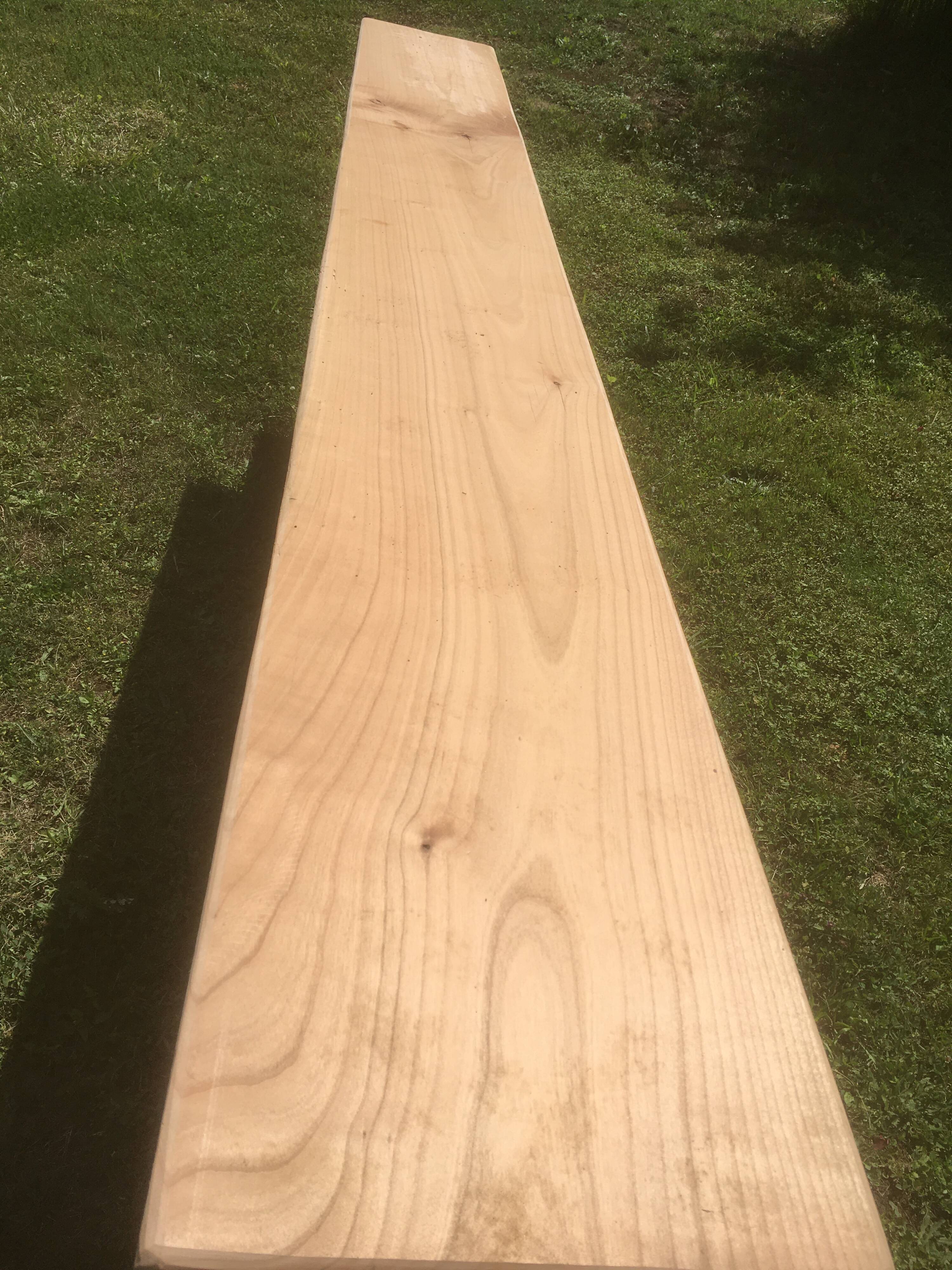 Pair of oak and cherry benches 250x29x45